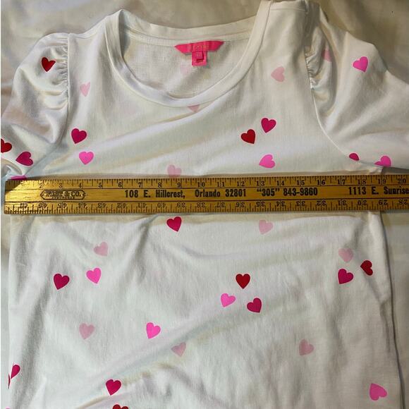 Lilly Pulitzer Womens Jansen Lots‎ of Love Heart Long Puff Sleeve Sweatshirt - Picture 6 of 8